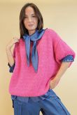 Big Softie Cap Sleeve Knit Top Hot Pink